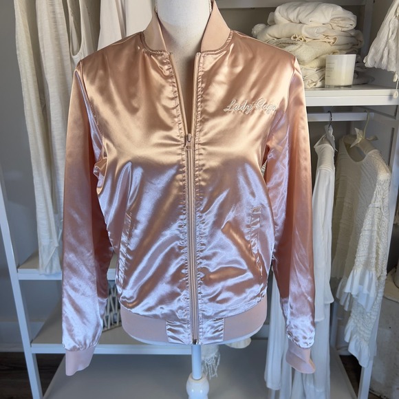 Lady Gaga Jackets & Blazers - Lady Gaga women's sz. XS satin look polyester light pink lightweight jacket 2253